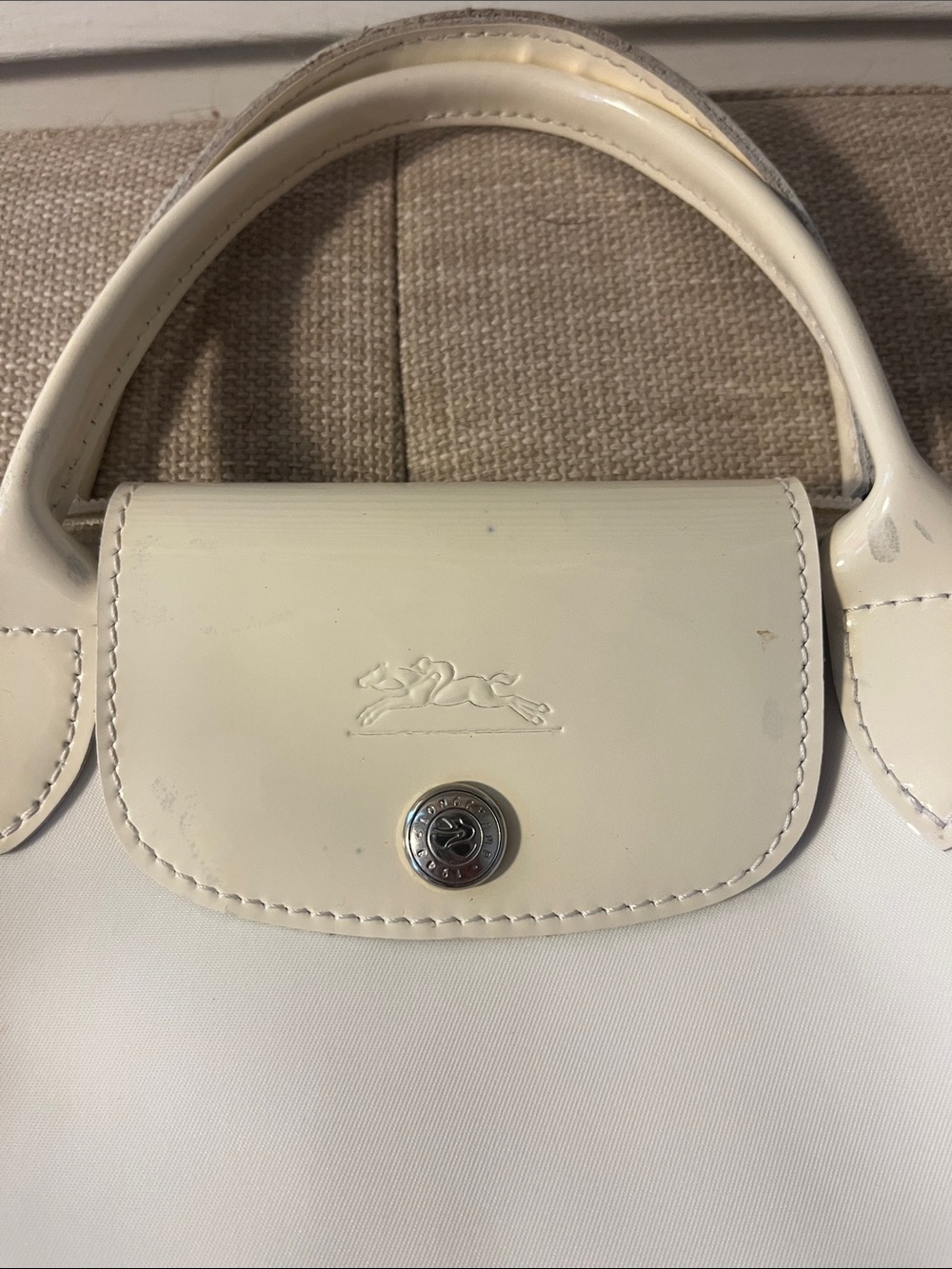 Longchamp Cream Le Pilage Handbag - Picture 10 of 13